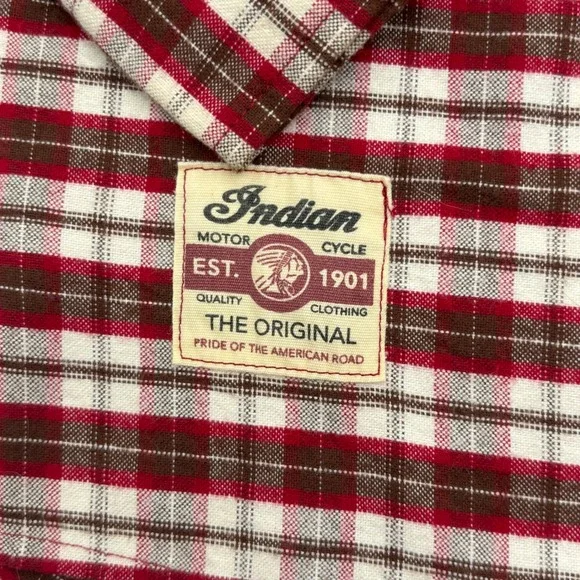 Indian Motorcycle Women's Plaid Button Up Shirt XL Long Sleeve Western - Picture 8 of 11